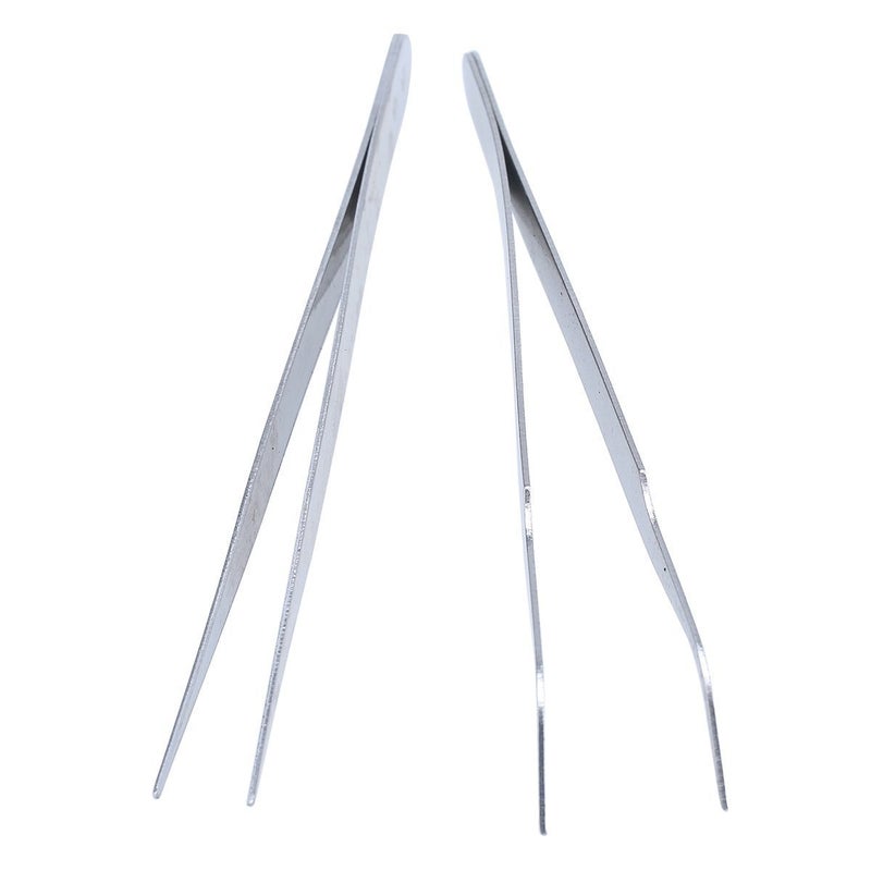 ReNext 2 Nail Art Tweezers Curved Straight Pointed Ongles (silver) - Image 2